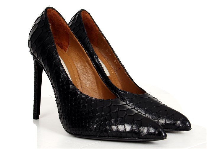 Vomano Siyah Yılan Klasik Ayakkabı