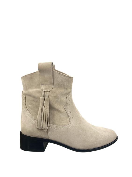 Kadın Western Kovboy Bot - Bej Süet