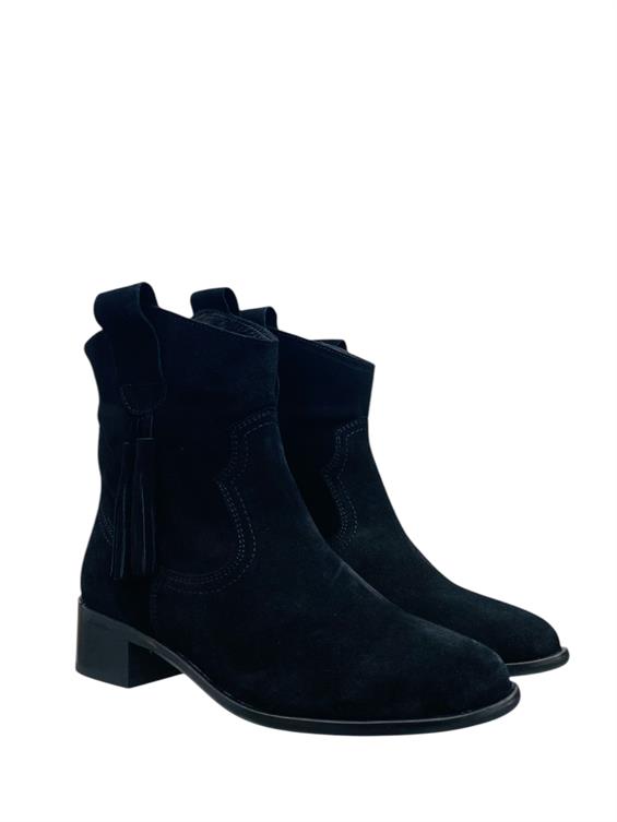 Kadın Western Kovboy Bot - Siyah Süet