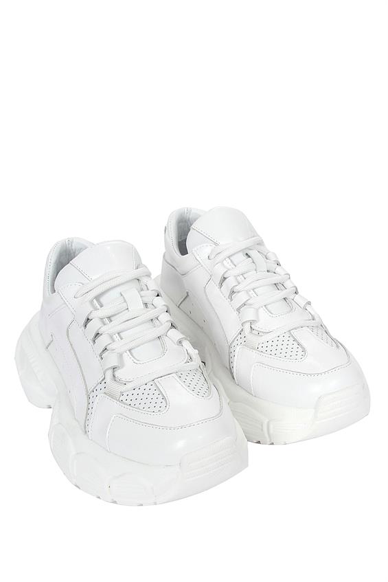 Kadın Spor Ayakkabı - Beyaz Deri