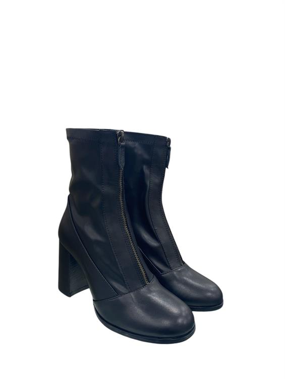 Kadın Topuklu Bot - Siyah Deri