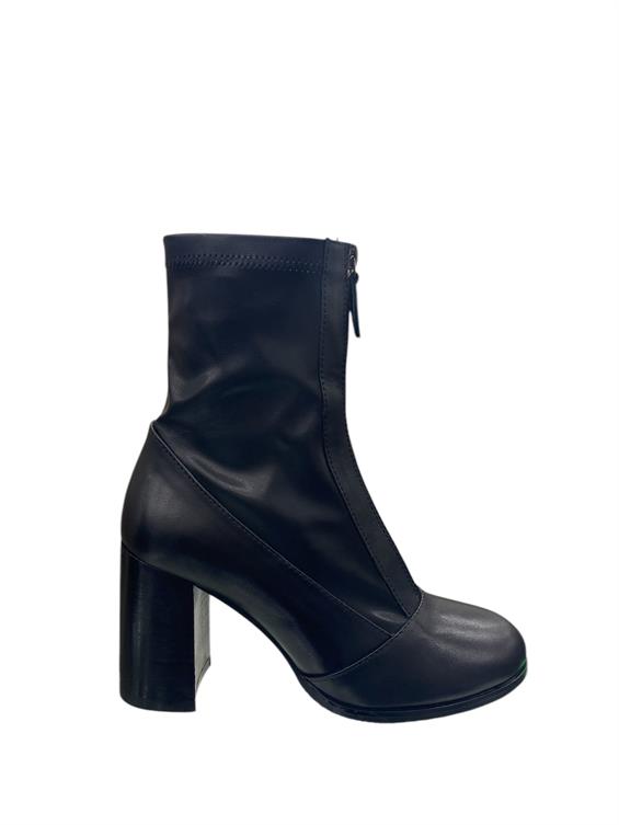 Kadın Topuklu Bot - Siyah Deri