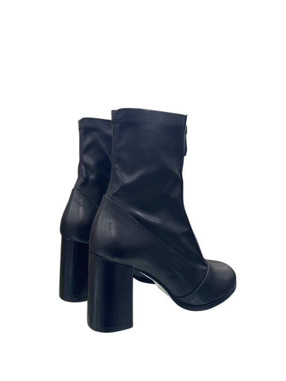 Kadın Topuklu Bot - Siyah Deri