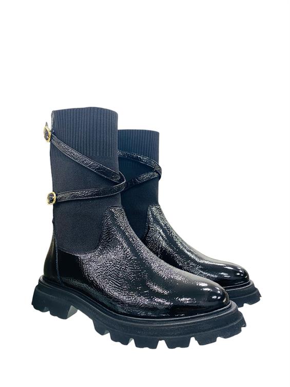 Kadın Kalın Tabanlı Günlük Bot - Siyah Rugan