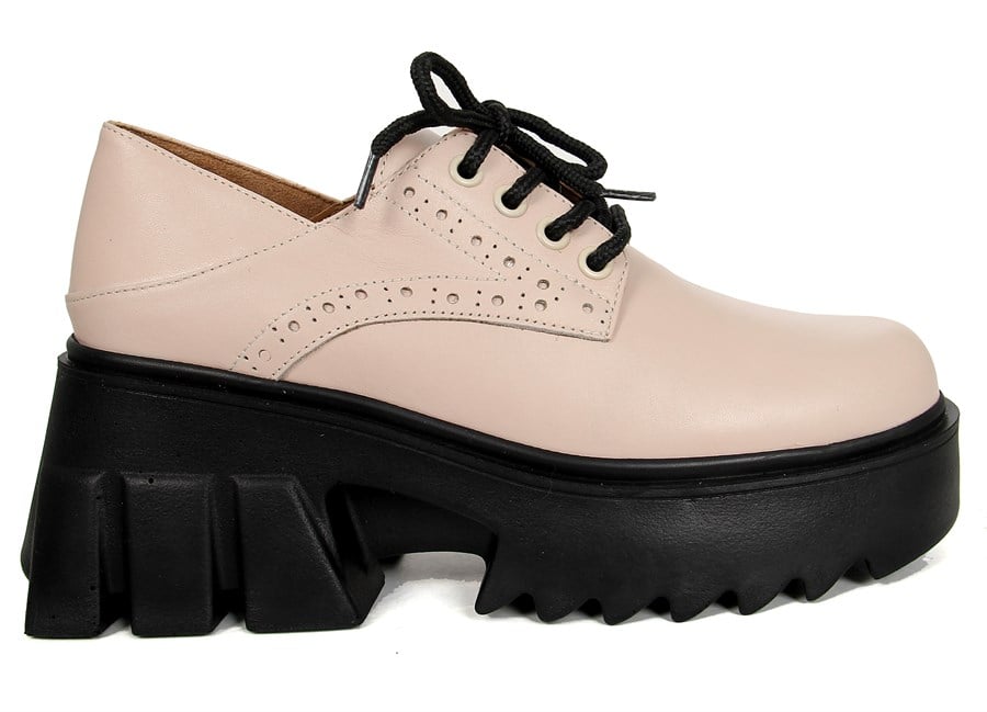 AZİNDAO BEJ KADIN LOAFER AYAKKABI