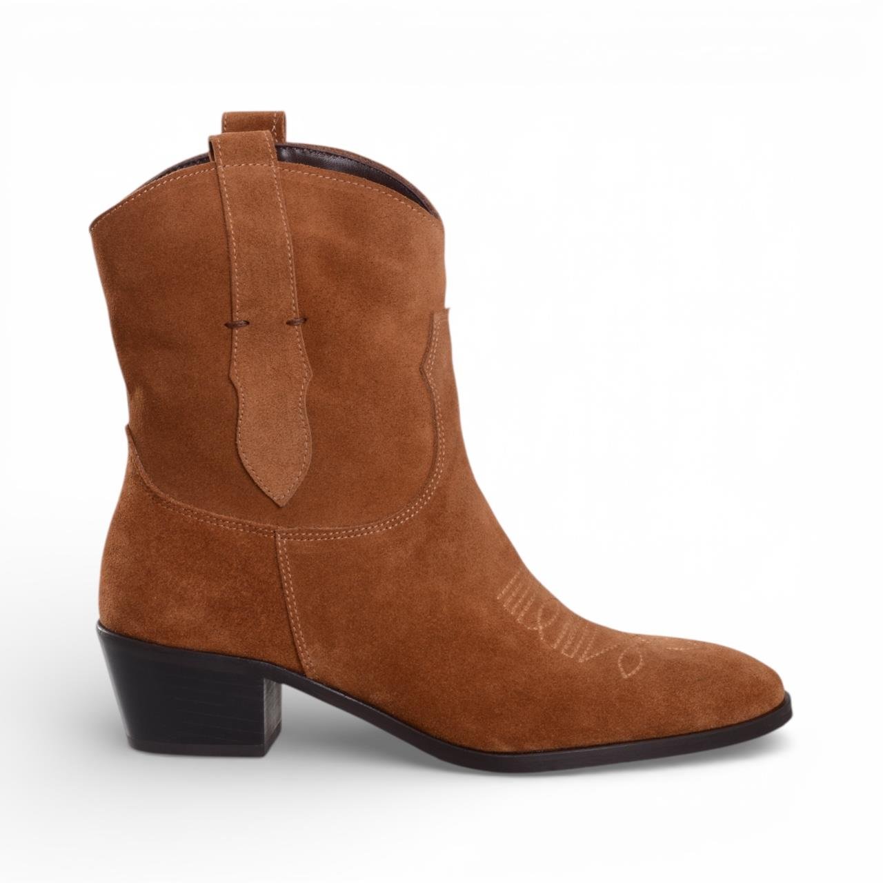 Kadın Kalın Topuklu Bot - Taba Süet