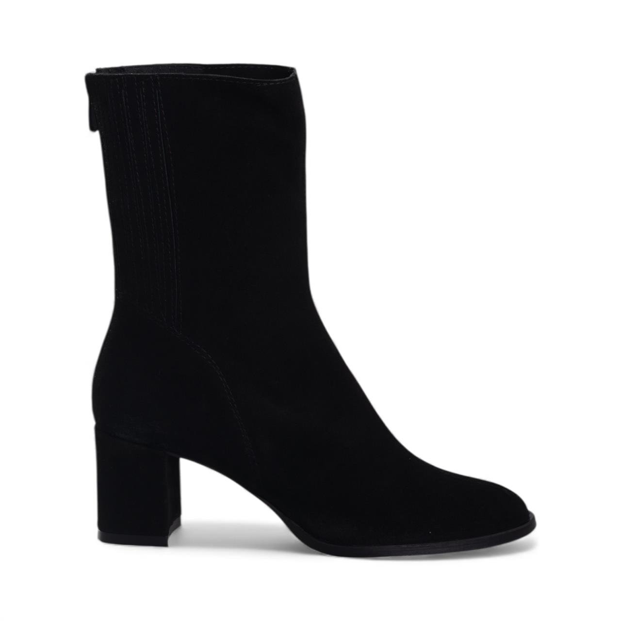 Kadın Topuklu Bot - Siyah Süet