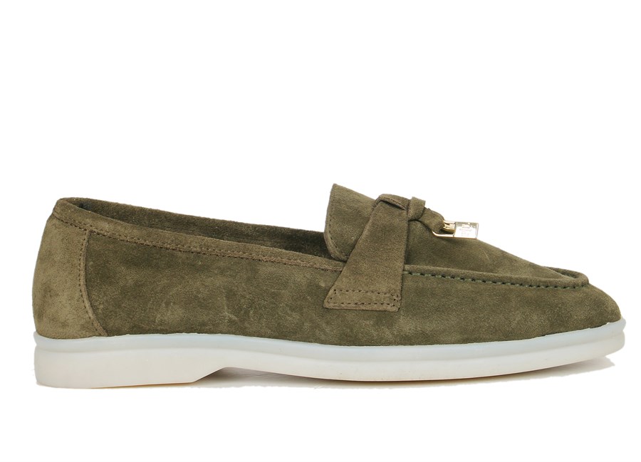 MANSORİ HAKİ KADIN LOAFER AYAKKABI
