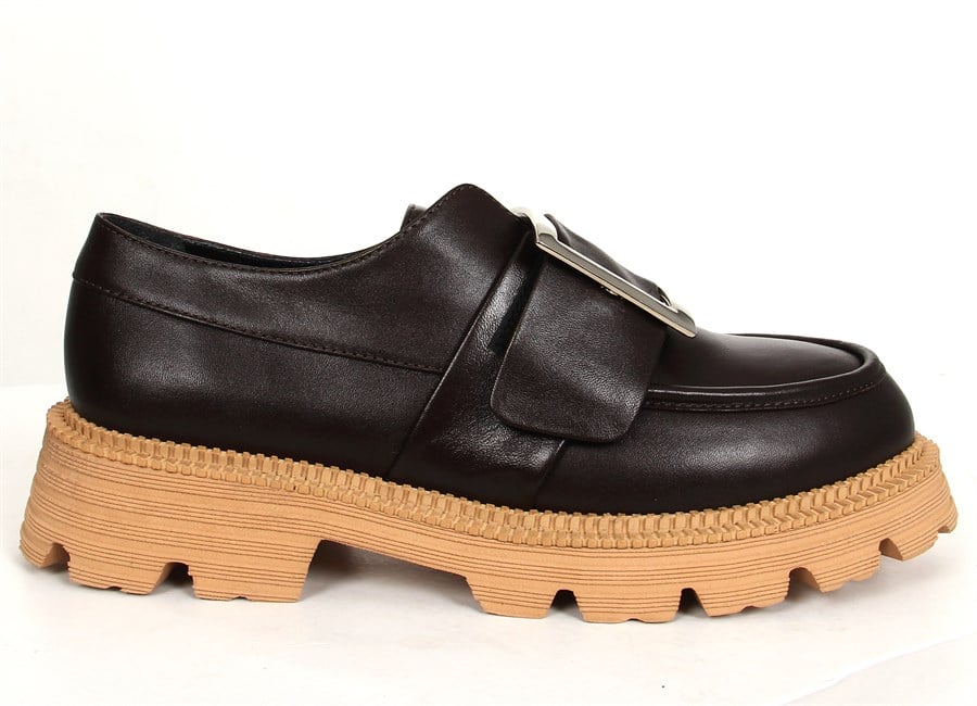 NODİRLA SİYAH-KAHVE KADIN LOAFER