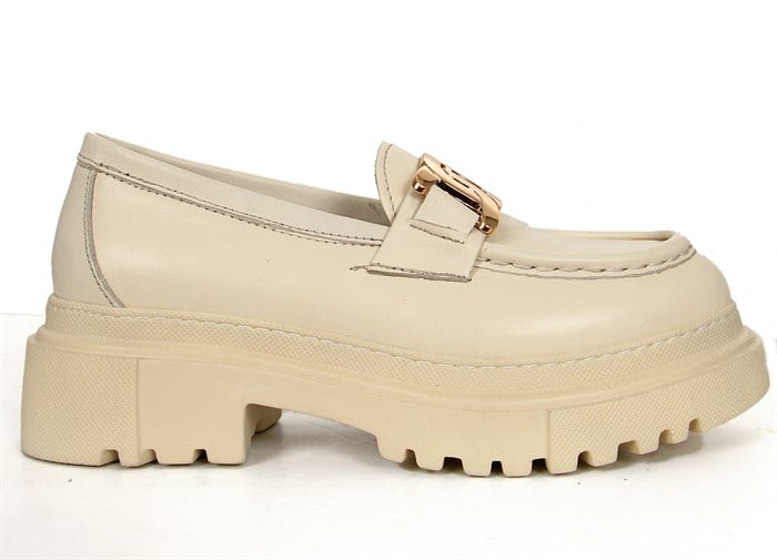 Laminao Beige Woman Loafer Shoes