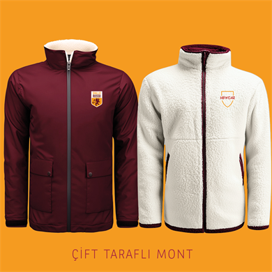 Bordo çift taraflı mont gr