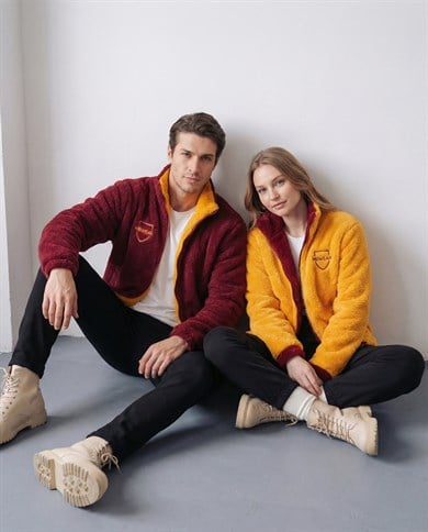 Çift Taraflı Giallo Rosso Peluş