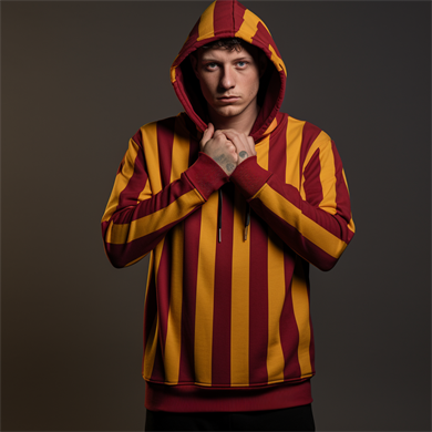 Giallo Rosso Çubuklu Kapşonlu