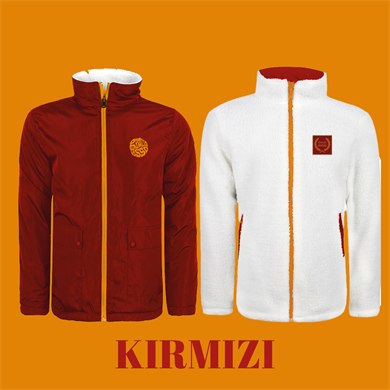 kırmızı çift taraflı mont gr