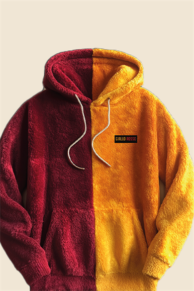 Parçalı Kapşonlu Teddy