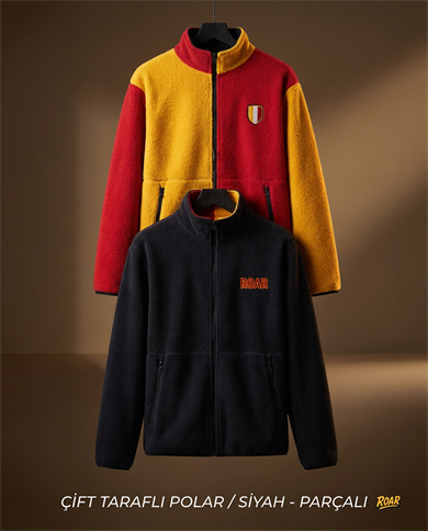 PARÇALI SİYAH ÇİFT TARAFLI POLAR