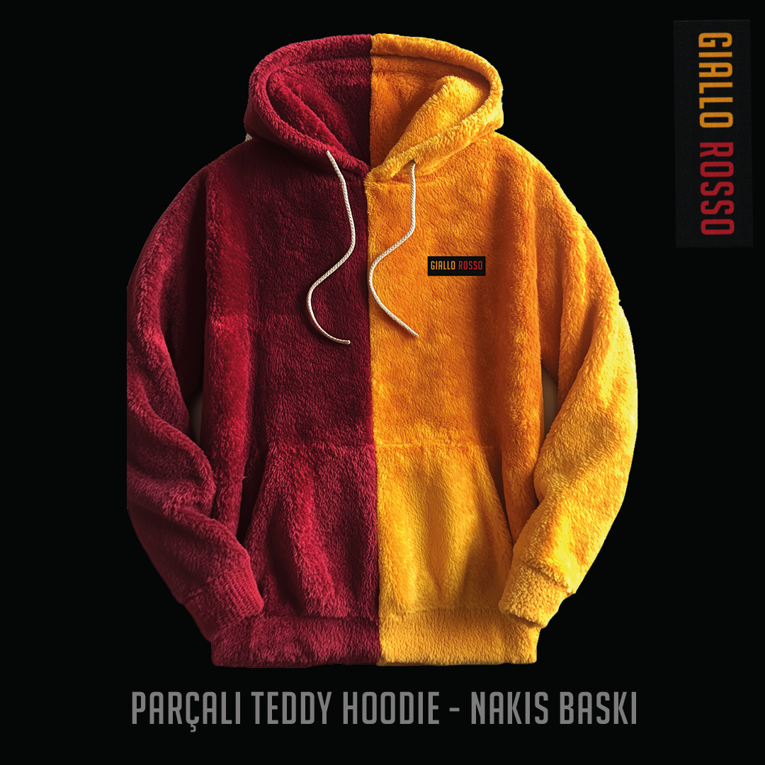 Parçalı Kapşonlu Teddy