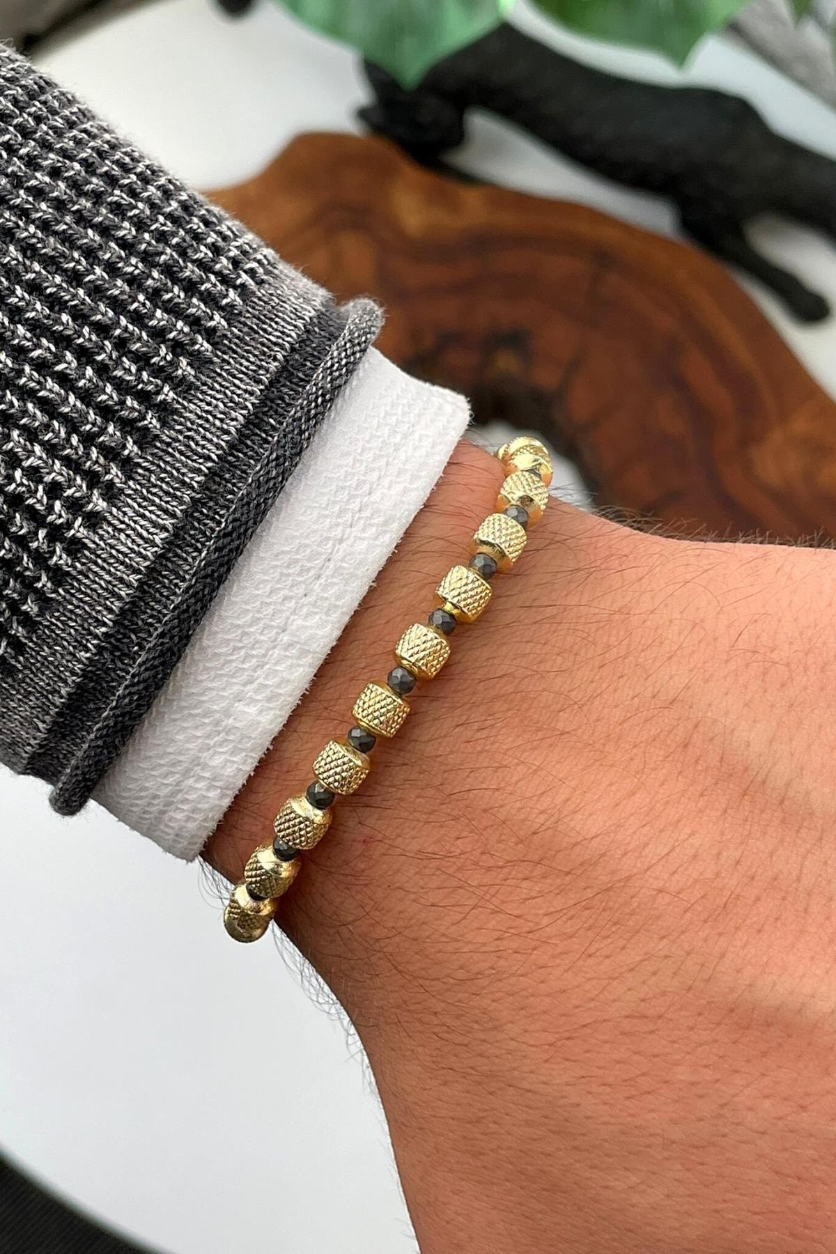 Dogal Taşlı Ayarlanabilir Unisex Bileklik