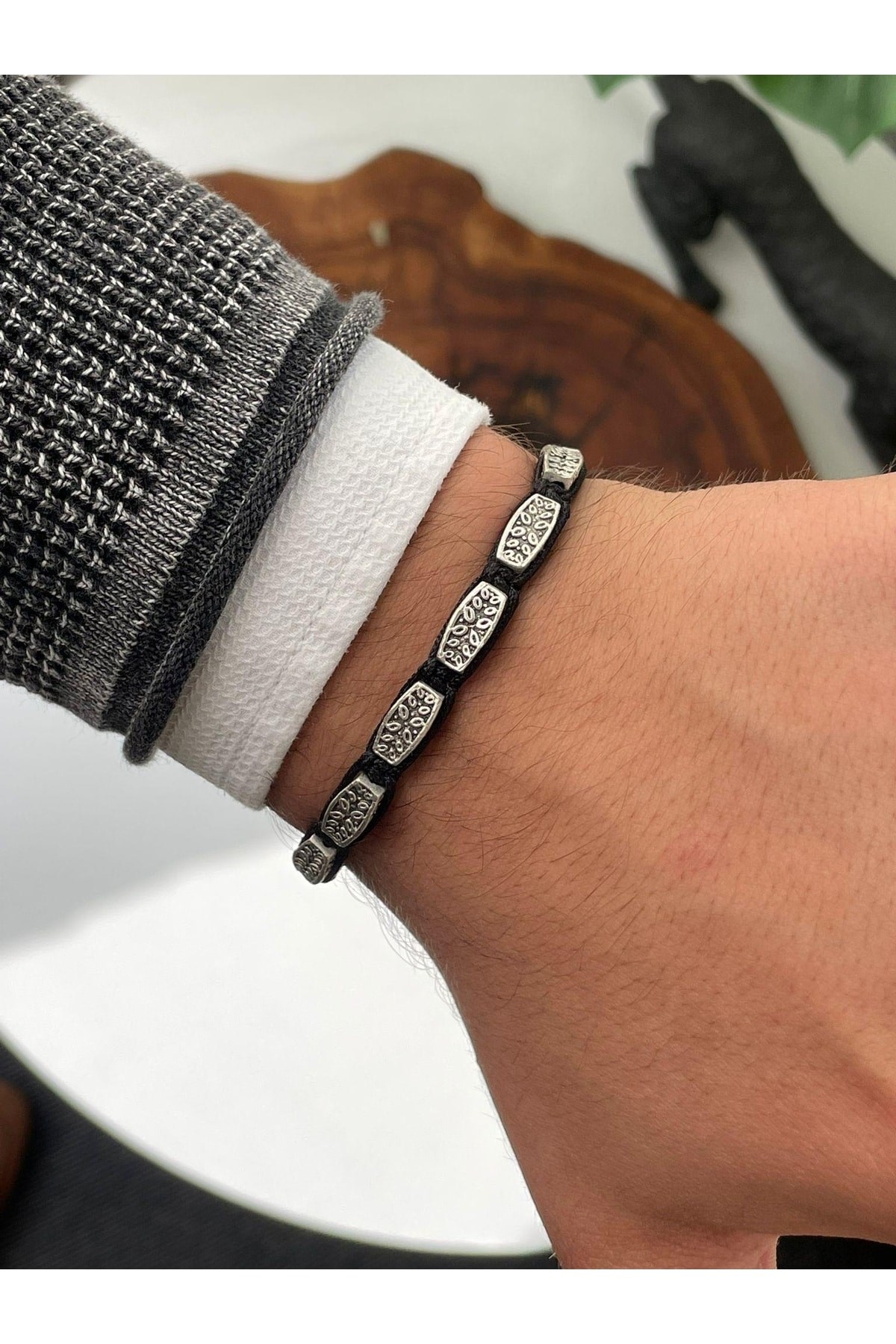 Dogal Taşlı Ayarlanabilir Unisex Bileklik