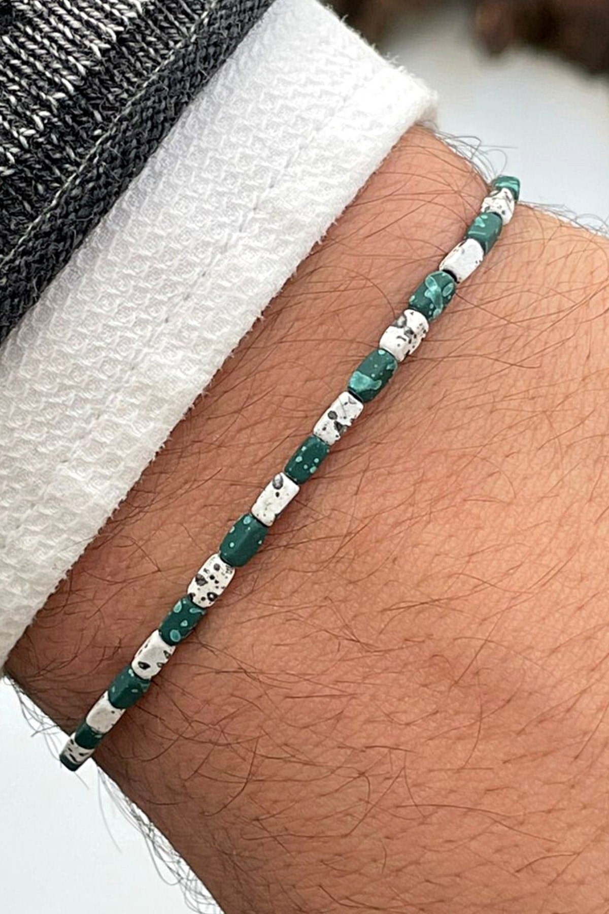 Dogal Taşlı Ayarlanabilir Unisex Bileklik