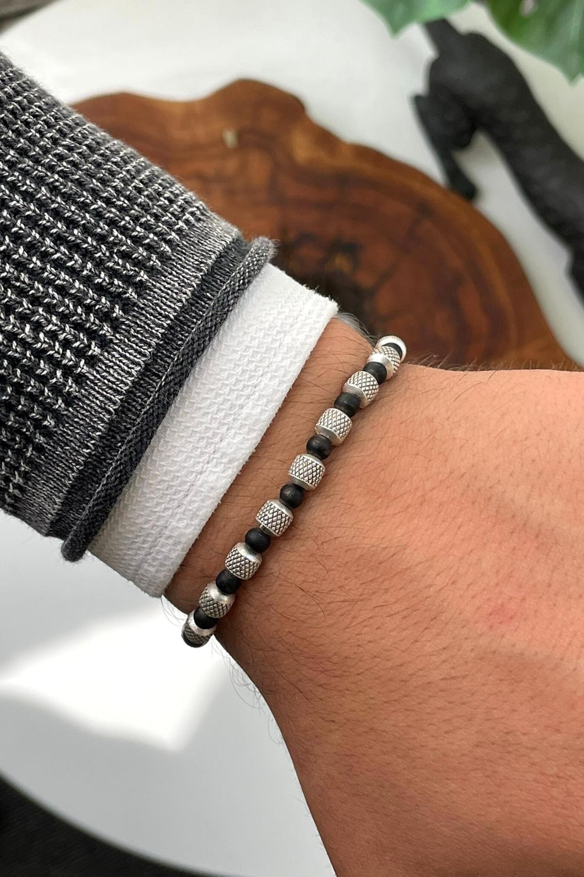 Dogal Taşlı Ayarlanabilir Unisex Bileklik