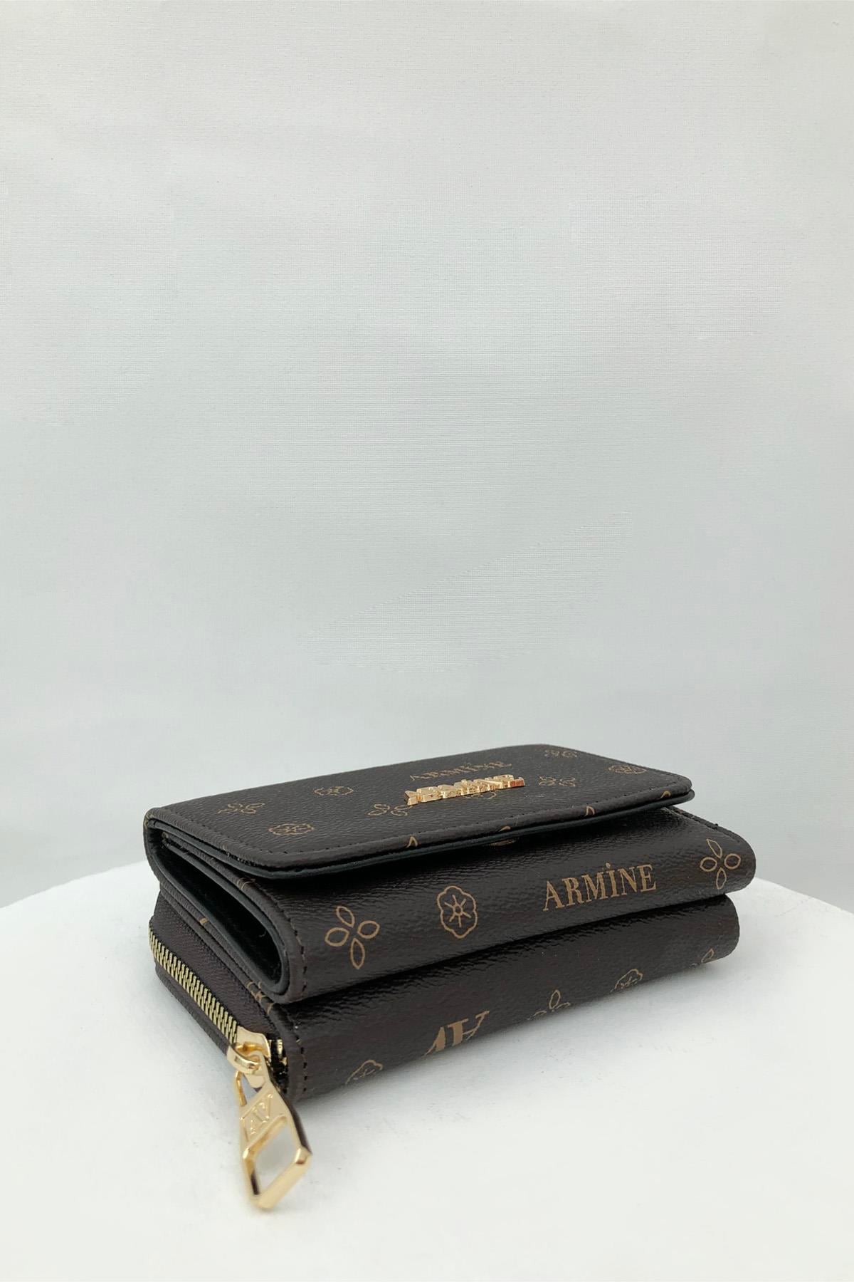 Armine Cüzdan C11 Kahve Baskılı