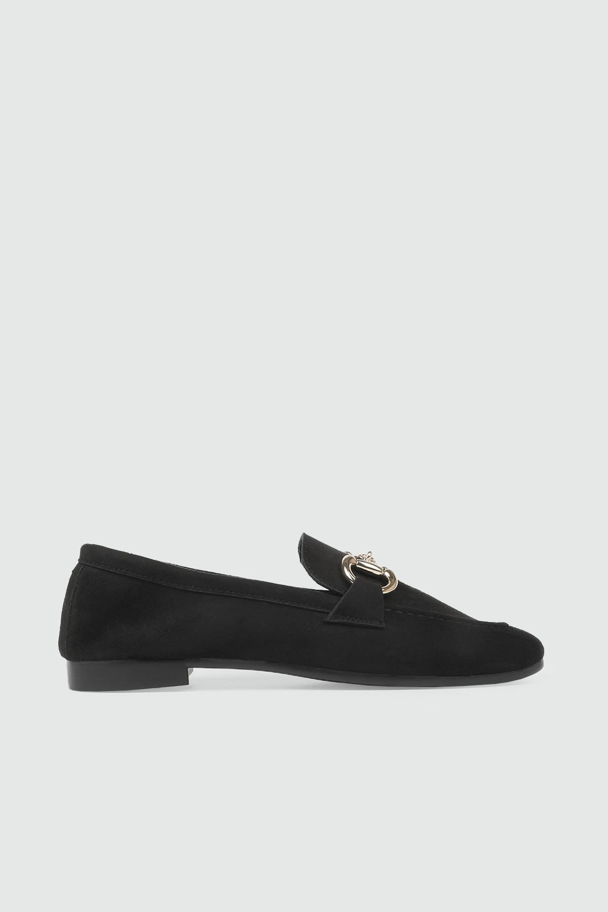 ARTGOO 25Y-056 Gucci Toka Kadın Babet Siyah Süet