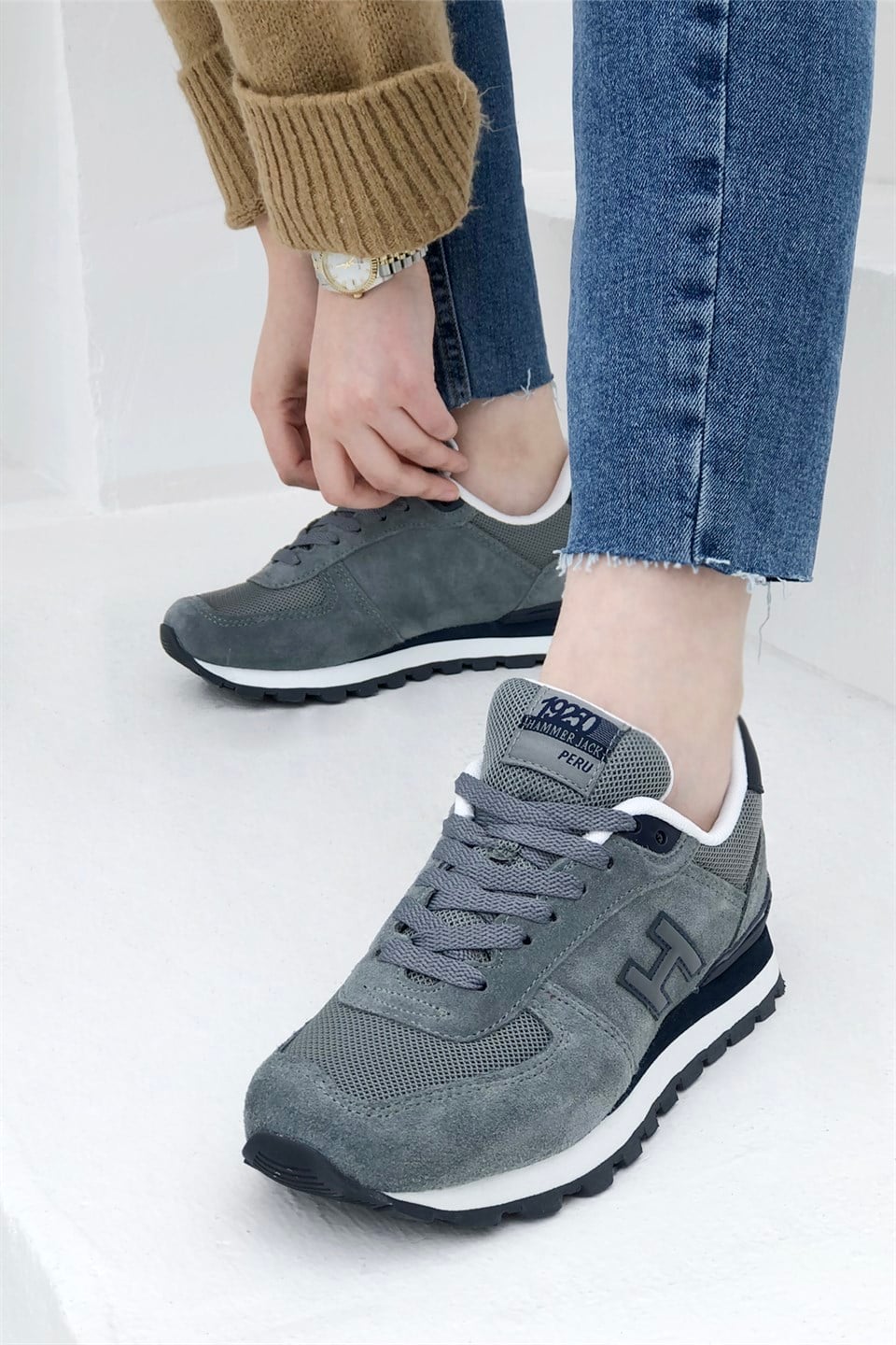 HAMMER JACK PERU Unisex Spor Ayakkabı Gri Laci