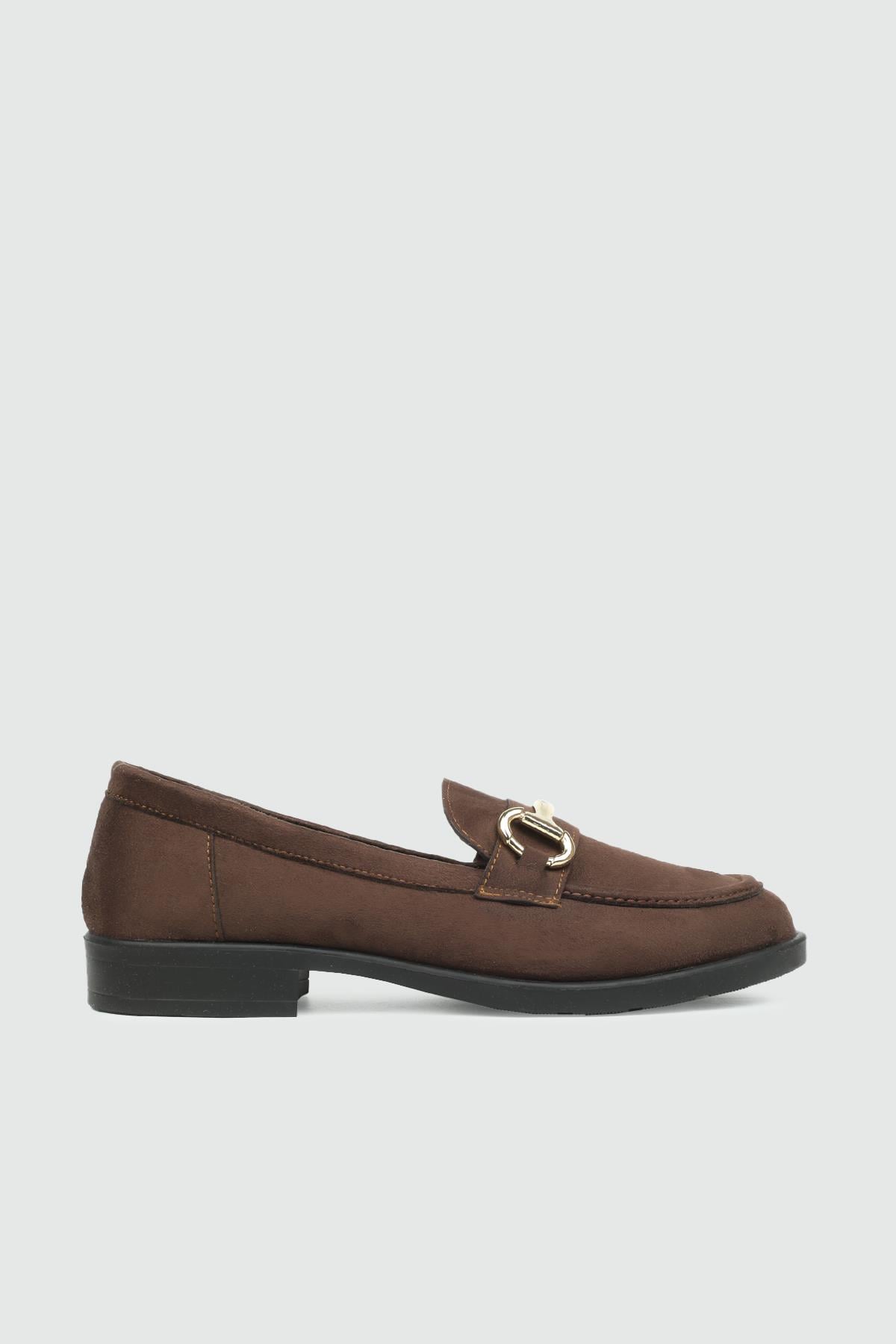 My Bella 25K ZNR-101 Gucci Toka Kadın Babet Kahve Süet