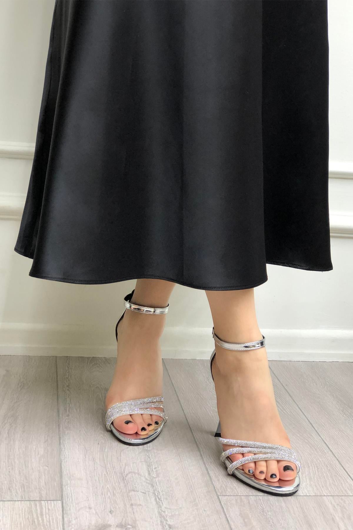 My Bella LUSY Piyeli Kadın Ayakkabı Gümüş Rugan