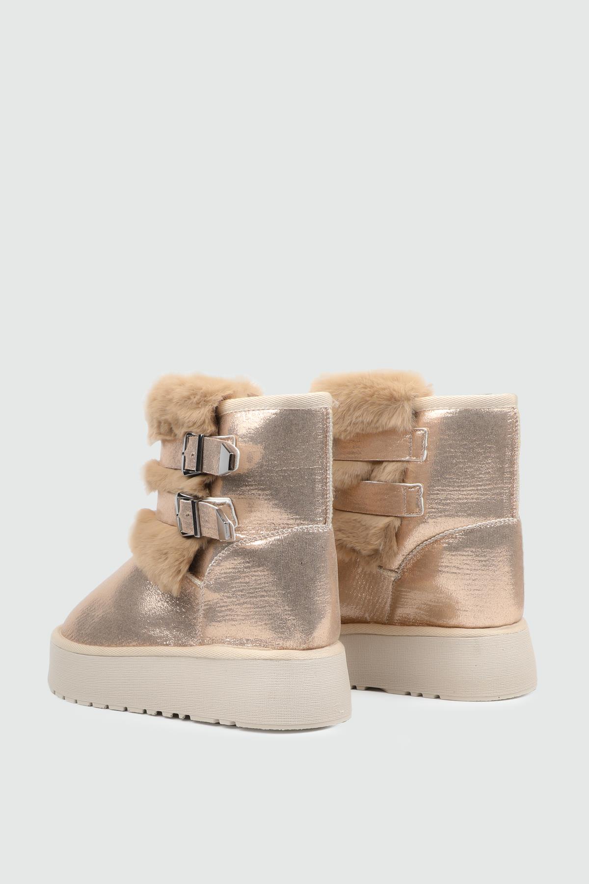 My Bella S-25220 25K Kalın Taban UGG Kadın Bot Bronz Sultan