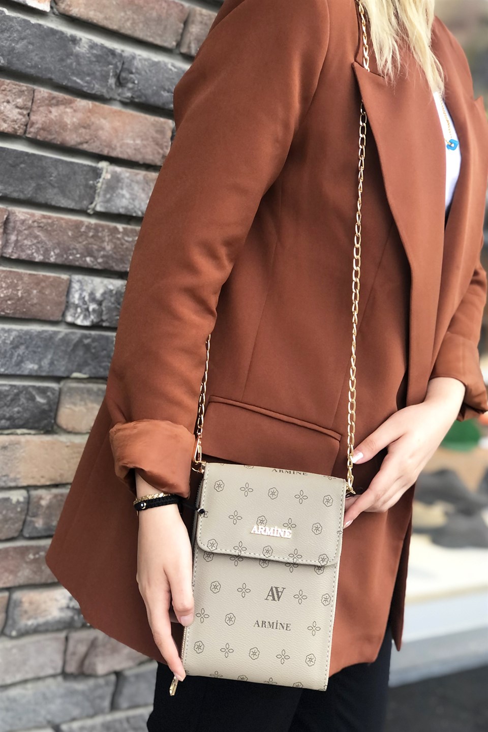 Armine Çanta 266 Vizon Baskılı