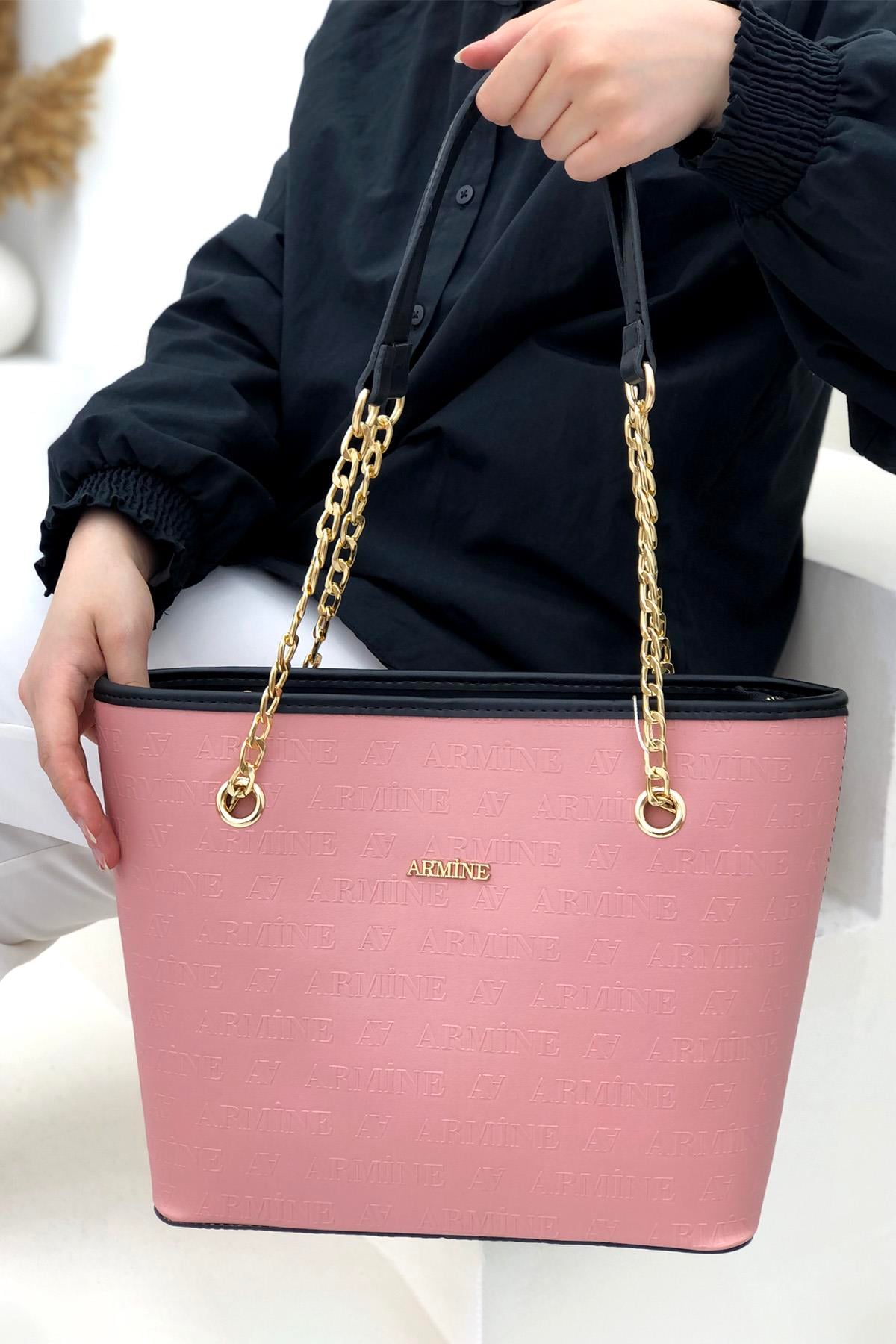 Armine Çanta 271 Gül Kurusu Lazer