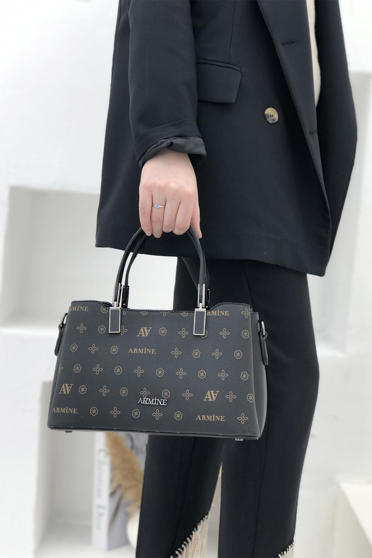 Armine Çanta 311 Siyah Baskılı