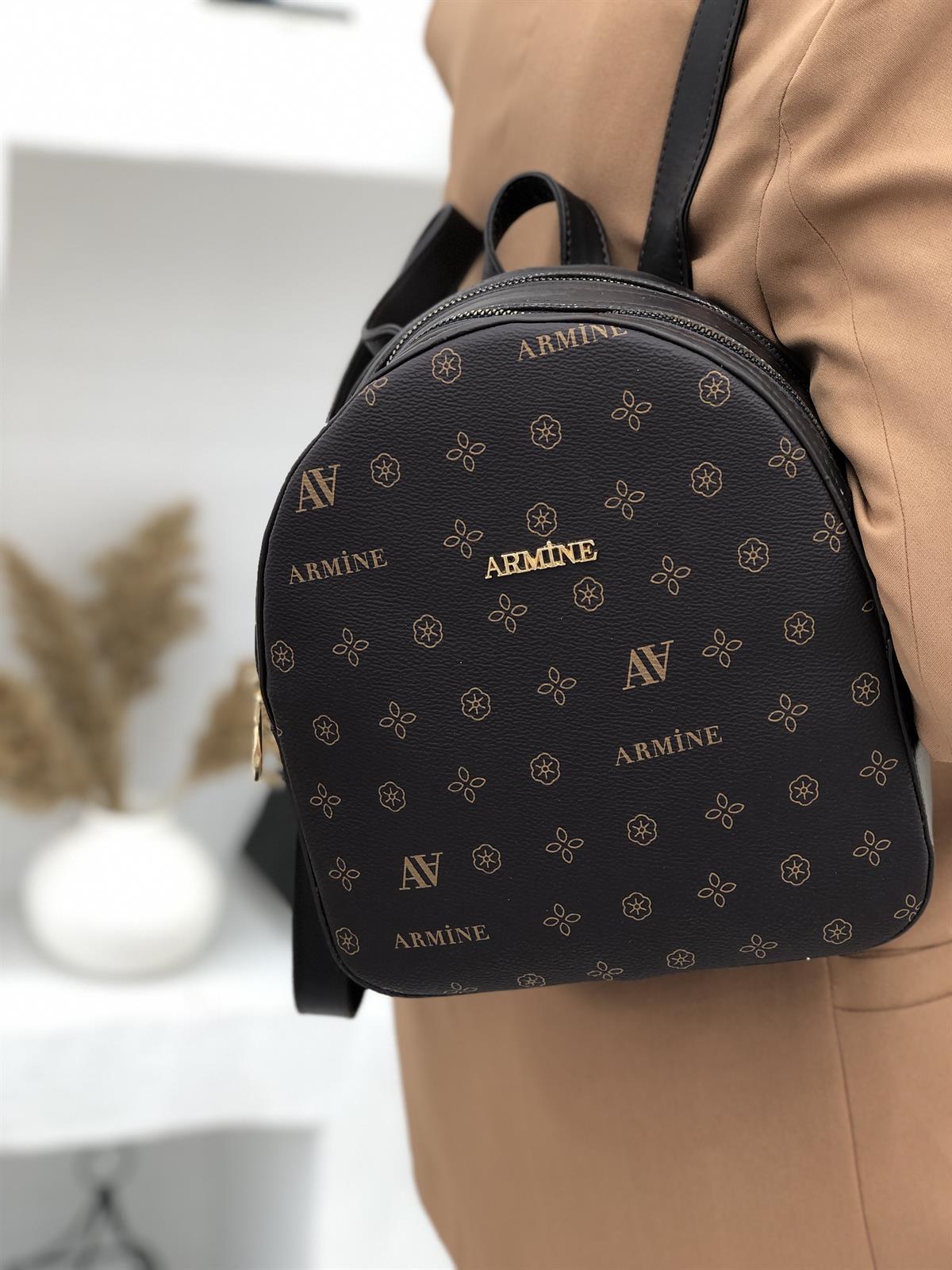 Armine Çanta 336 Kahve Baskılı