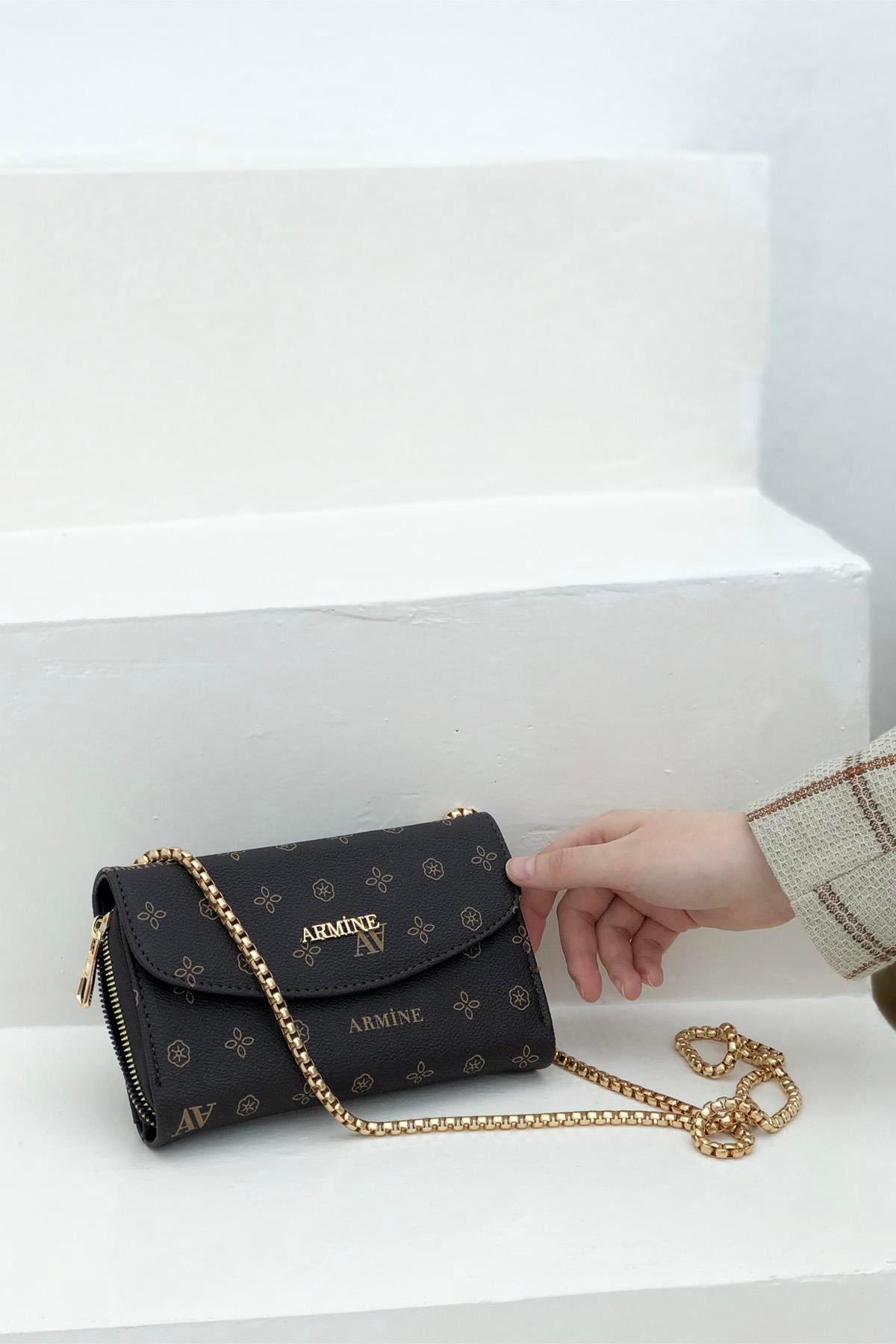 Armine Cüzdan C14 Kahve Baskılı