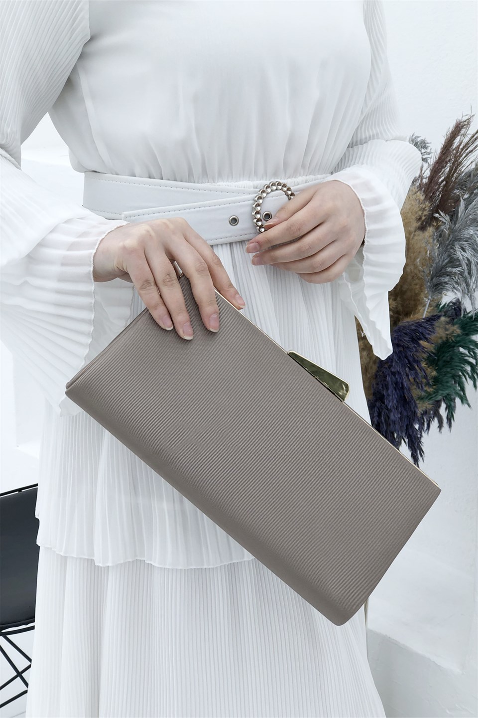 Çanta Gececi 004 Kadın Vizon Saten