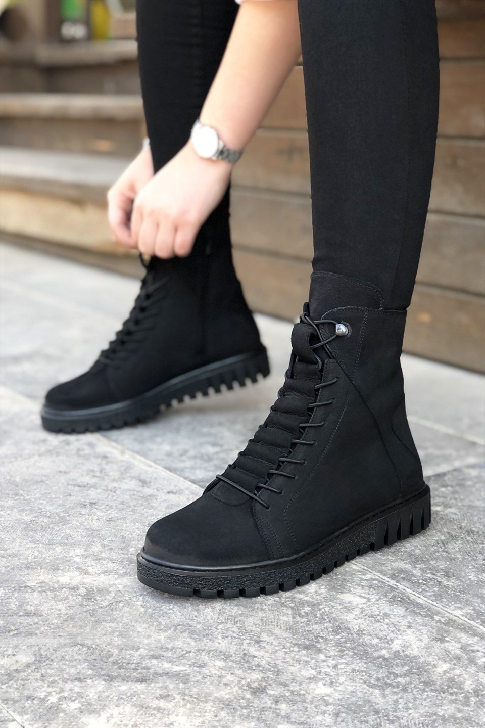 CASTLE BLACK 68324-2  Kadın Bot Siyah