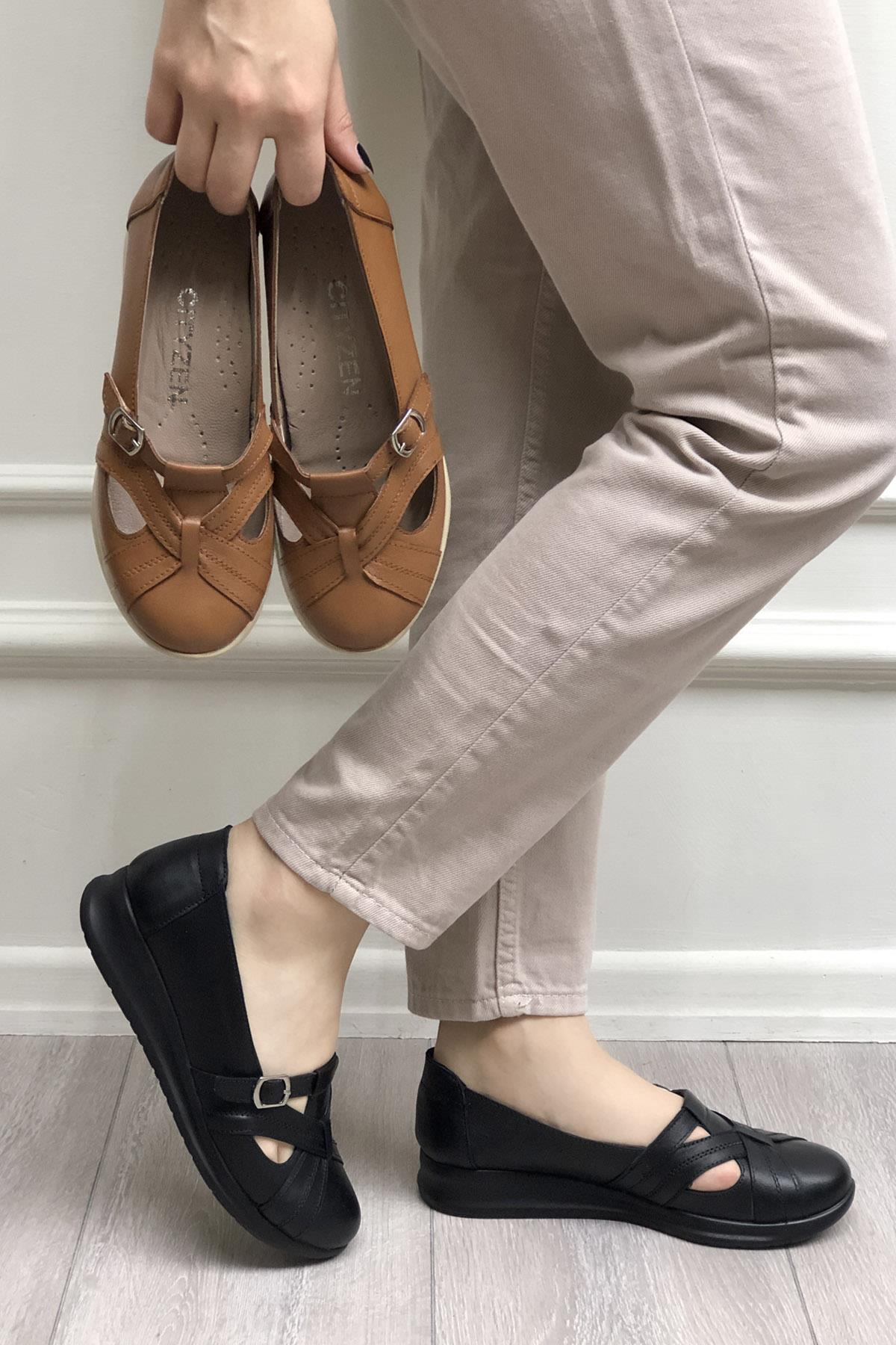 Cityzen 338 Kadın Deri Ayakkabı Siyah