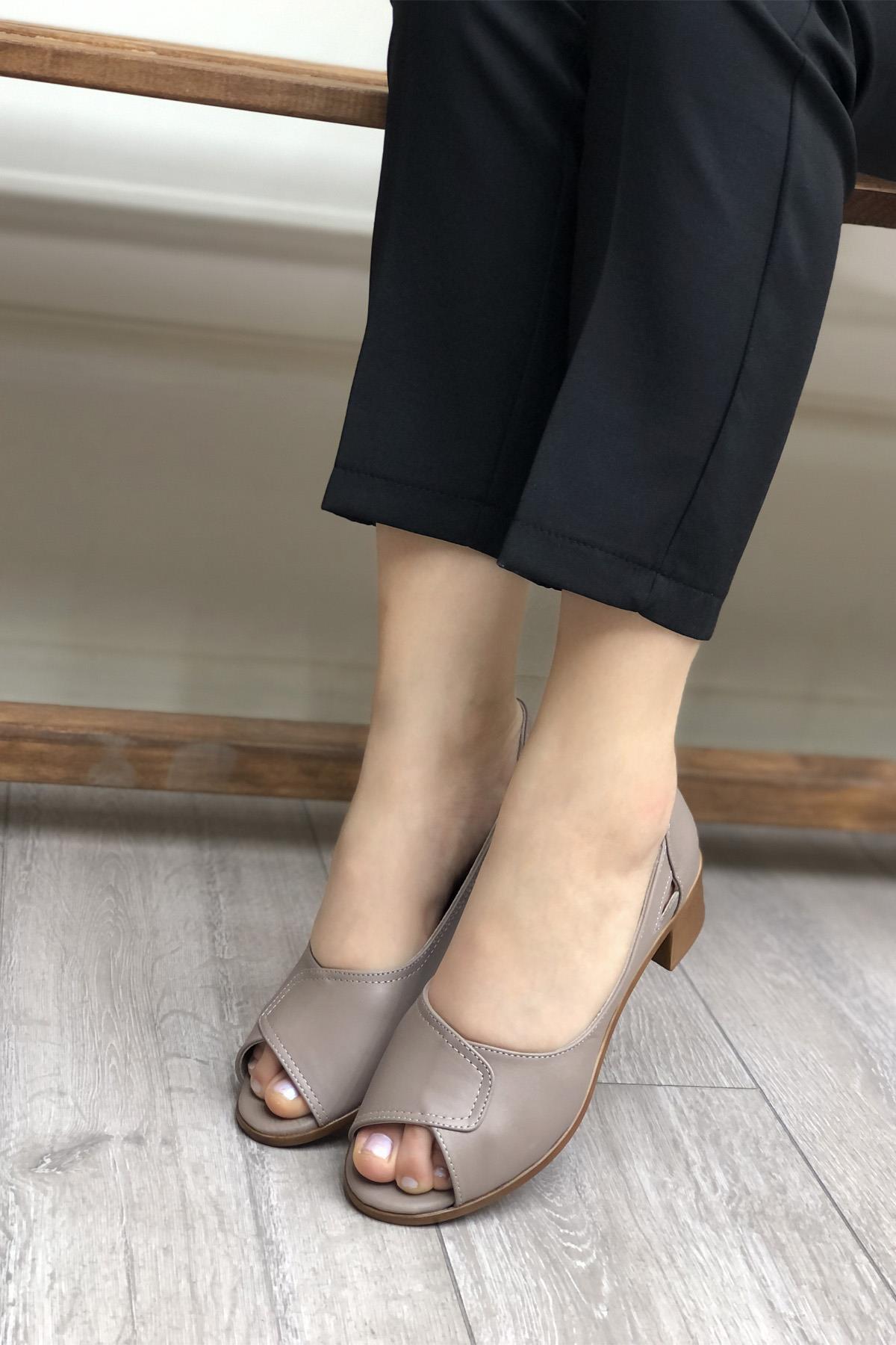 Cityzen 5504  Kadın Deri Sandalet Vizon