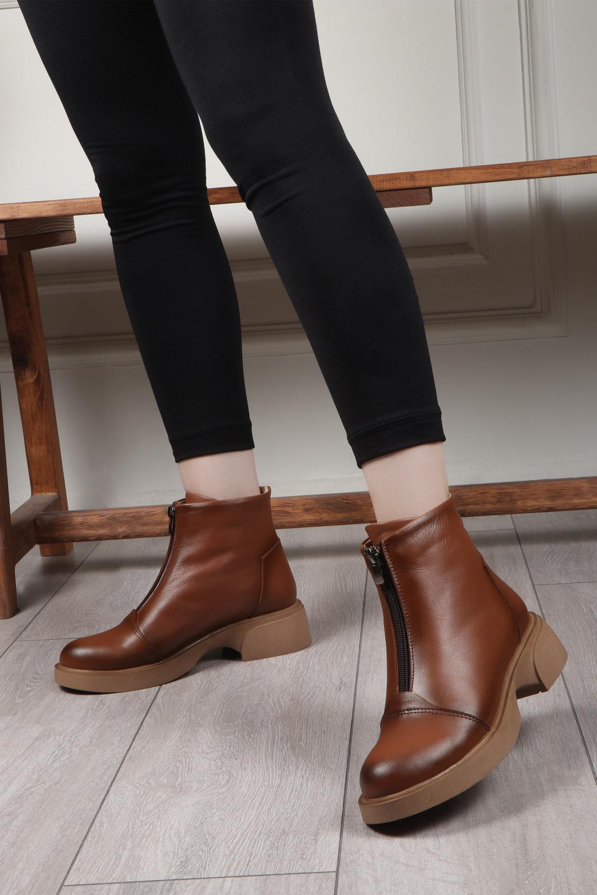 Cityzen BS-809 Kadın Deri Bot Taba