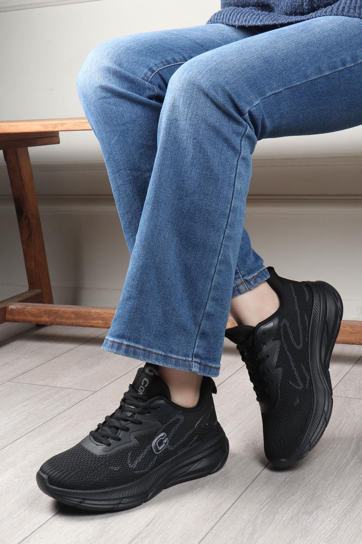 CONPAX 5907 Kadın Spor Ayakkabı Siyah Füme