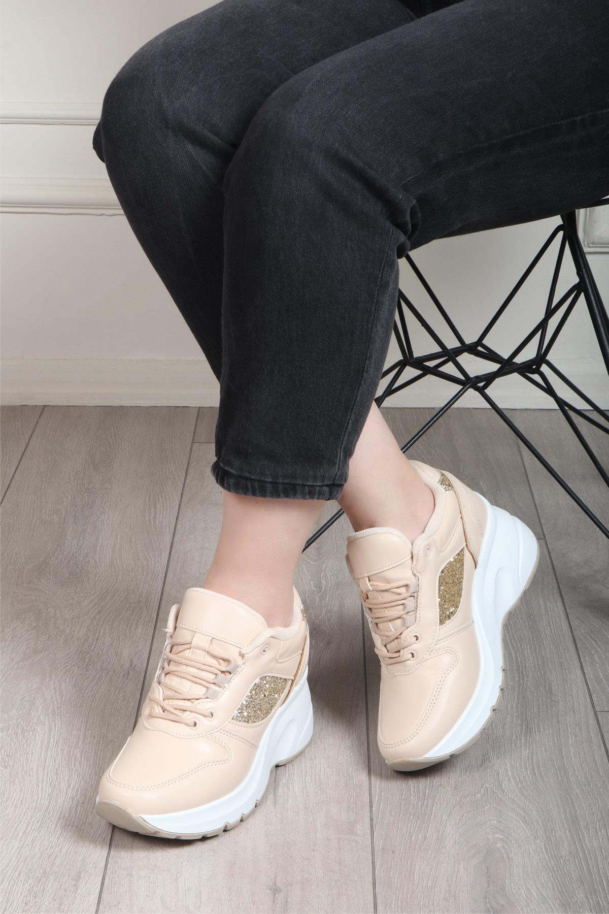 FLET 185 Cilt Kadın Spor Ayakkabı Bej