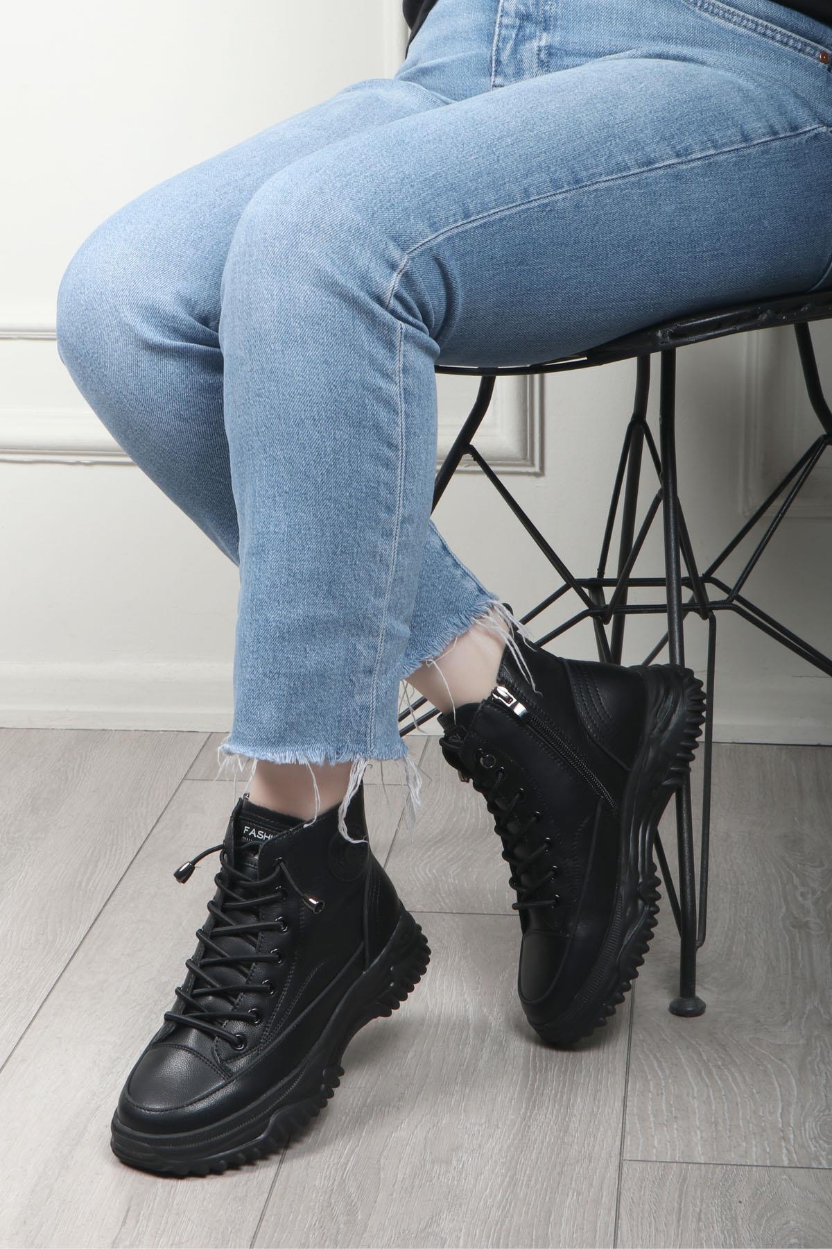 GUJA 24K 310-13 Boğazlı Kadın Ayakkabı Kömür