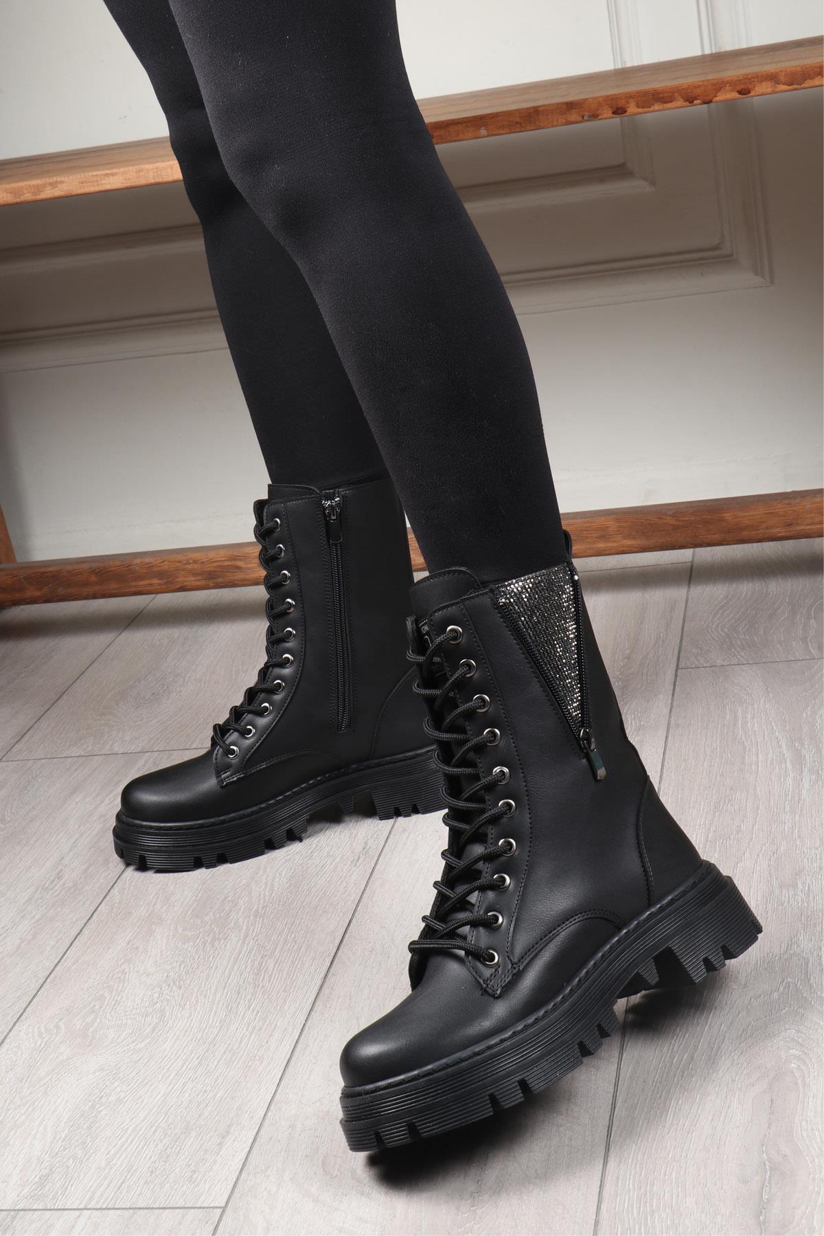 Lady Classy 5005 Fermuarlı Kadın Bot Siyah