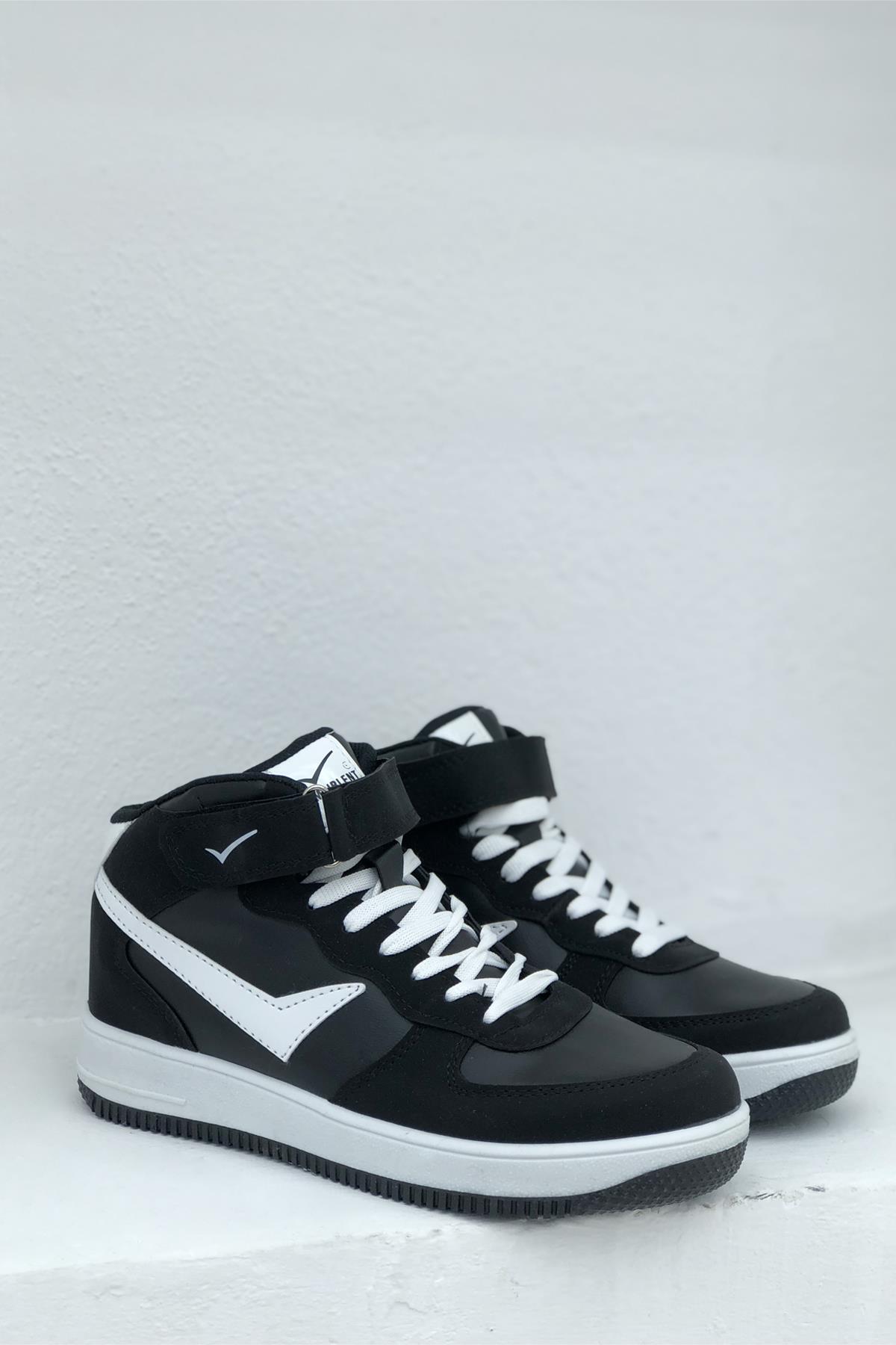 LAMBIRLENT 2185 Unisex Basket Ayakkabı Siyah Beyaz