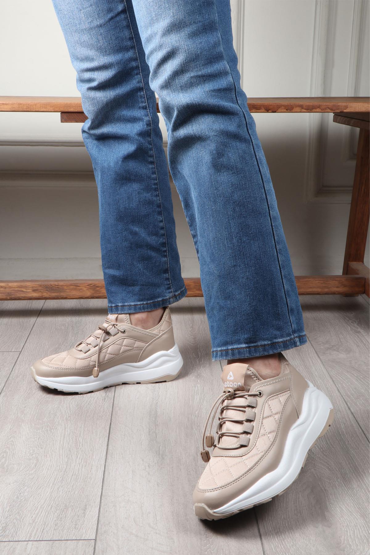 LETOON 1241 Unisex Desenli Ayakkabı Bej