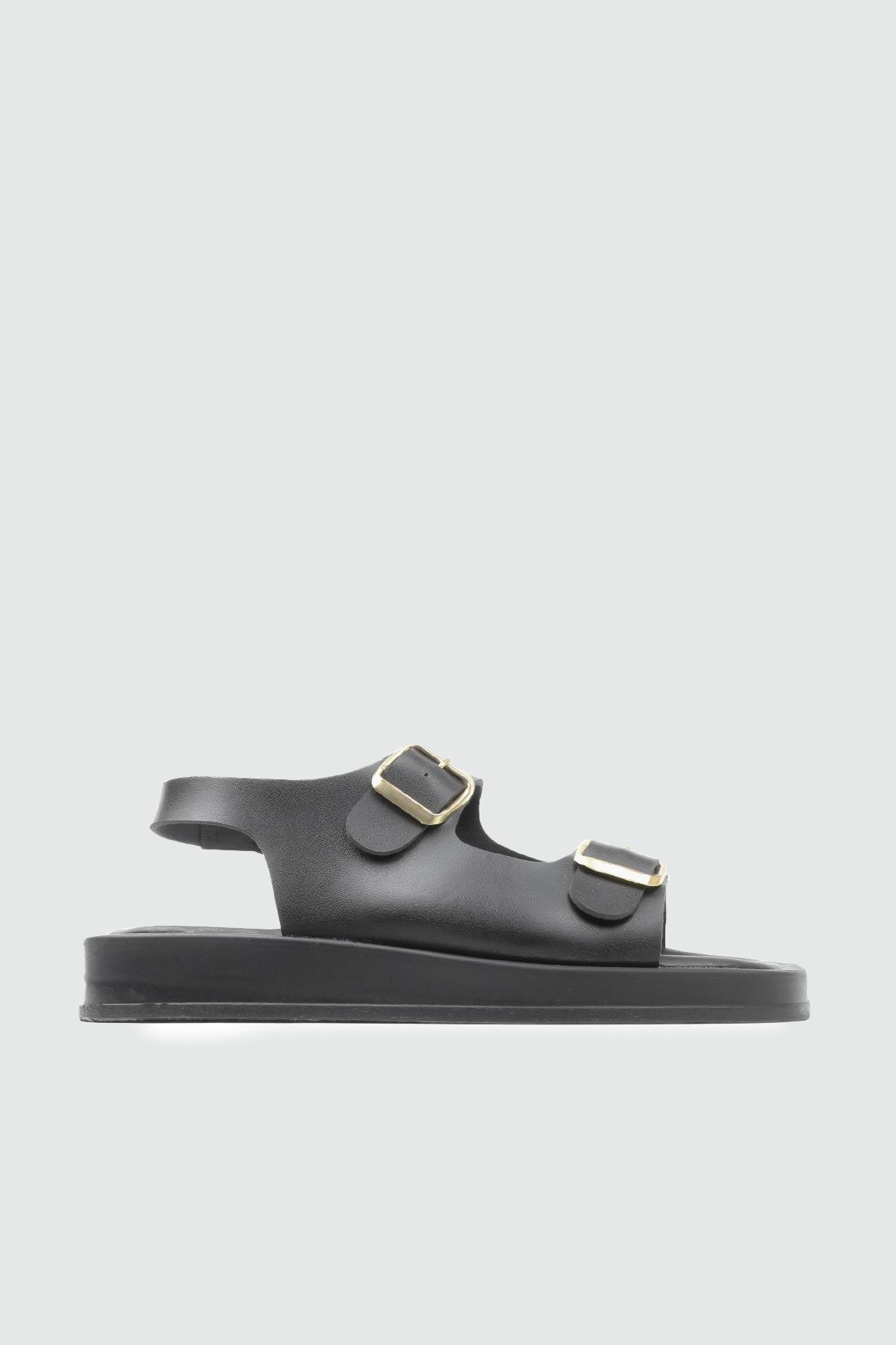 My Bella 25Y SDY-702 Çift Toka Kadın Sandalet Siyah