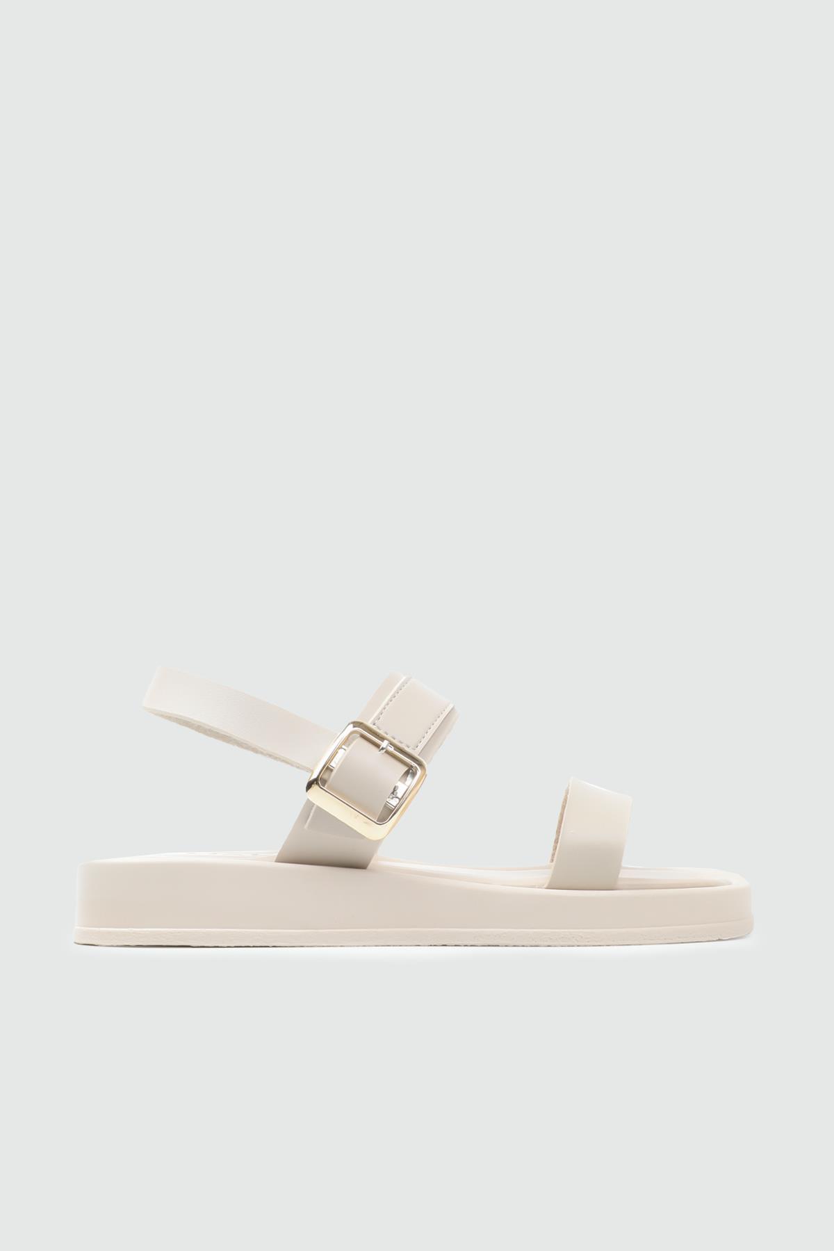 My Bella 25Y SDY-703 Tokalı Kadın Sandalet Bej