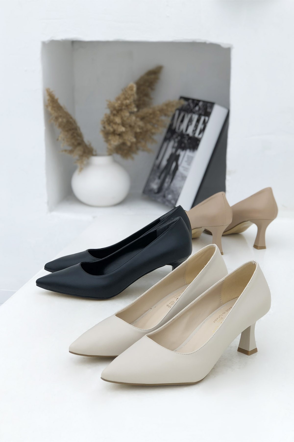 Kadeh Topuk Alçak Topuklu Kadın Stiletto Siyah Alya Carla Bella | Mybella  Shoes